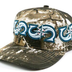 *RARE & CUSTOM* Seattle Mariners S Crown Snapback / Hat in Wood Camo